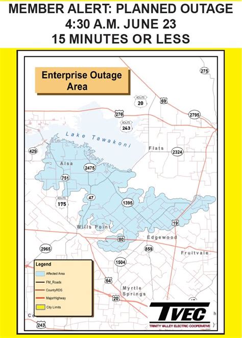 Tvec power outage - If your electricity is out, we encourage you to report an outage . If it's available, an estimated restoration time specific to your location will be displayed once you enter your phone or account number. You can also call 800.572.1131 to report any electricity emergency. For a natural gas emergency, please call 800.572.1121.